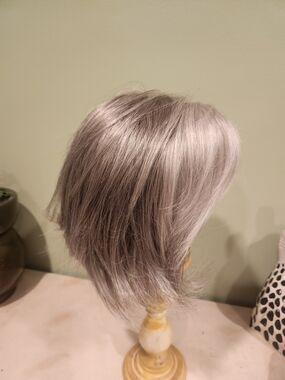 AMO Silver Gray Short Layered Wig